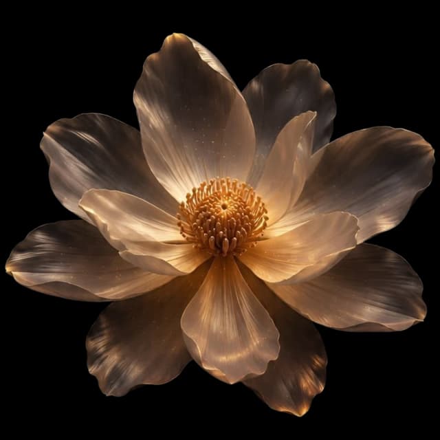 Decorative flower accent top-right